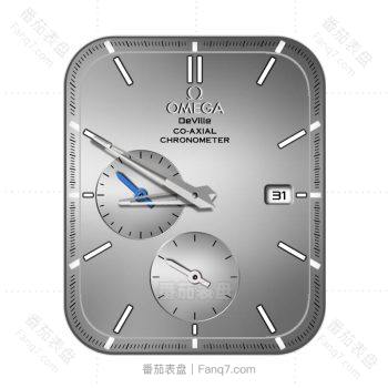 OMEGA欧米茄银色金属双盘表盘.clock
