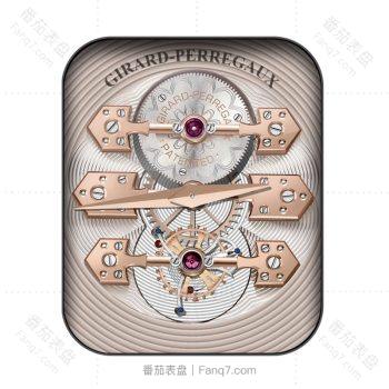 Girard Perregaux芝柏玫瑰粉金机械表盘.clock