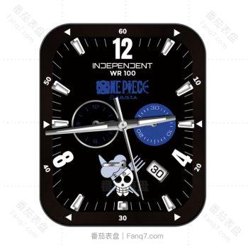 ndependent英迪派黑色底三盘骷髅表盘.clock