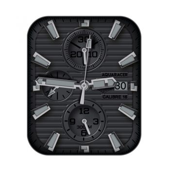 TAG HEUER泰格豪雅黑色条纹三盘表盘.clock