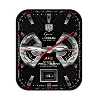 TAG HEUER泰格豪雅黑色三盘表盘.clock