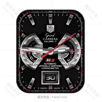 TAG HEUER泰格豪雅黑色三盘表盘.clock