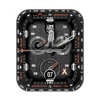 Luminox鲁美诺斯酷黑橙白三盘磨砂双层表盘.clock