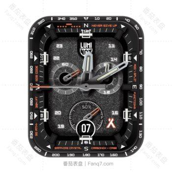 Luminox鲁美诺斯酷黑橙白三盘磨砂双层表盘.clock