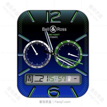 Bell&ross柏莱士深蓝渐变绿表盘.clock