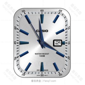 卡西欧Casio 银光面经典简约表盘.clock