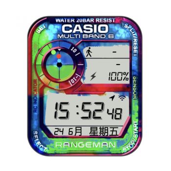 卡西欧Casio 多彩蓝绿红黄经典表盘.clock