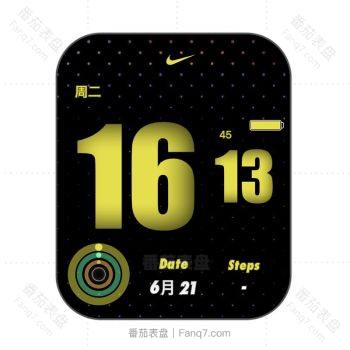 nike耐克 黑色底黄色表盘.clock