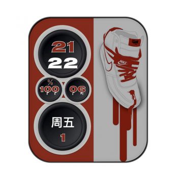 nike耐克白色底耐克运动鞋红色掉漆表盘.clock