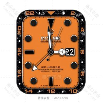 Rolex 劳力士橙色底黑色刻度高级表盘.clock