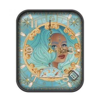 穆夏Zodiac Cancer黄道带绿色夏日表盘.clock