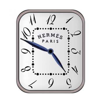 hermes爱马仕银白色简约表盘.clock