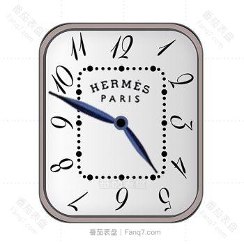 hermes爱马仕银白色简约表盘.clock