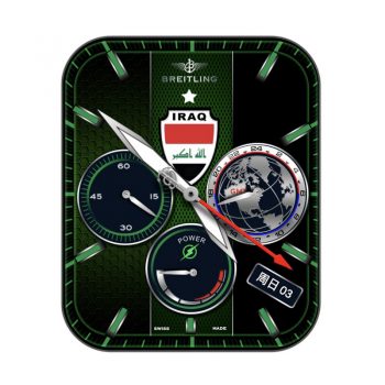breitling百年灵Iraq伊拉克共和国深绿色三盘表盘.clock