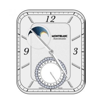 万宝龙Montblanc银白色月相表盘.clock