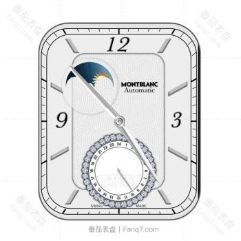 万宝龙Montblanc银白色月相表盘.clock