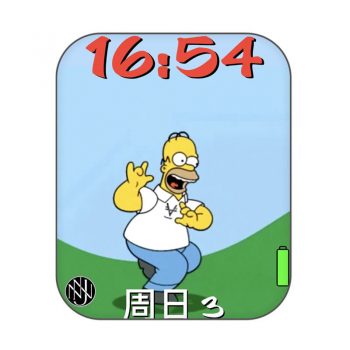 Bart Simpson-巴特·辛普森在草地上疯狂奔跑卡通动漫表盘.clock