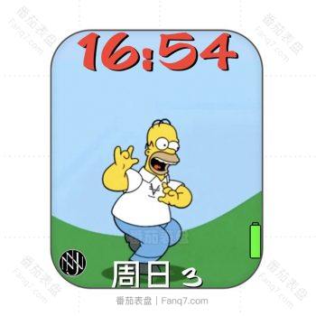 Bart Simpson-巴特·辛普森在草地上疯狂奔跑卡通动漫表盘.clock