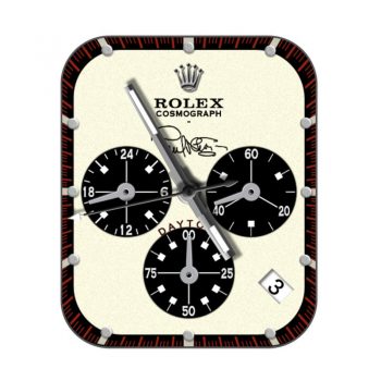 rolex劳力士淡黄色底黑色三盘表盘.clock