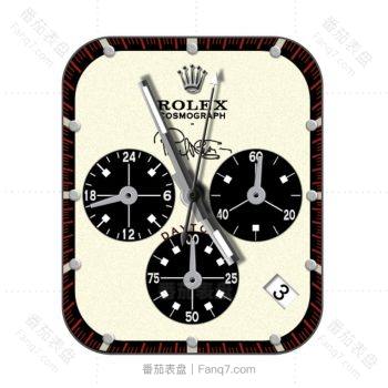 rolex劳力士淡黄色底黑色三盘表盘.clock