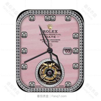 rolex劳力士粉色镶钻重力飞陀表盘.clock