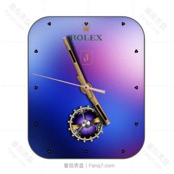 rolex劳力士蓝紫变幻色小针孔背景表盘.clock