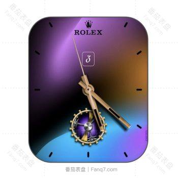rolex劳力士蓝紫橙变幻色小针孔背景表盘.clock