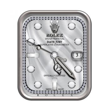 劳力士rolex银白色镶钻高级表盘.clock