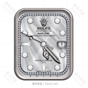 劳力士rolex银白色镶钻高级表盘.clock