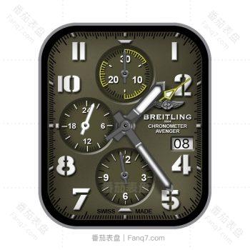 breitling百年灵军绿迷彩色三盘时刻军用表盘.clock2