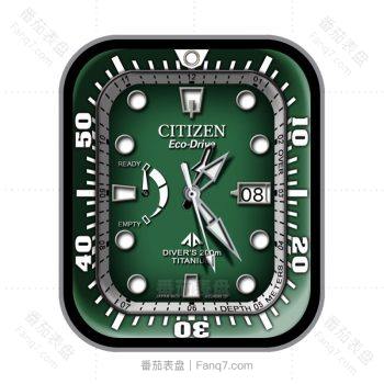 CITIZEN深绿双圈时刻高级表盘.clock2