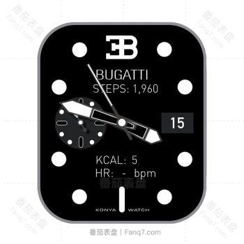 BUGATTI布加迪酷黑白1960单盘表盘.clock&clock2
