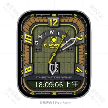 BLACKOUT丛林绿动态刻度指针多功能星期日志表盘.clock&clcok2