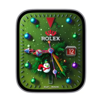 ROLEX劳力士圣诞主题雪人圣诞树红绿蓝氛围AI创作表盘.clock2