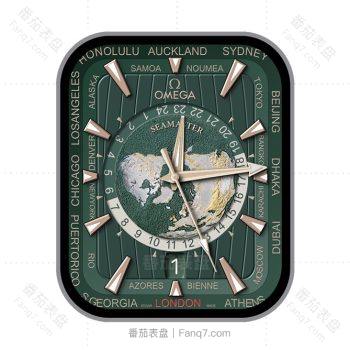 OMEGA欧米茄金绿高级悬浮地球时间环形日历表盘.clock&clock2