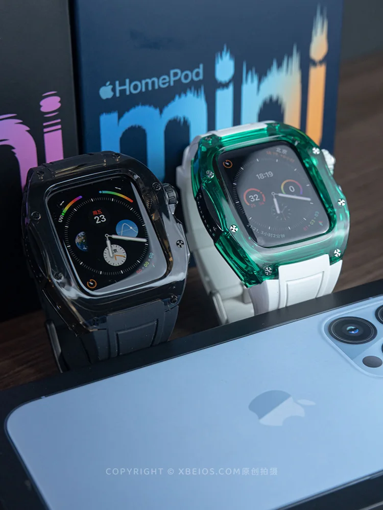 高级冰绿半透明冰川保护壳适用于苹果手表AppleWatch 型号XBEIOS-0520