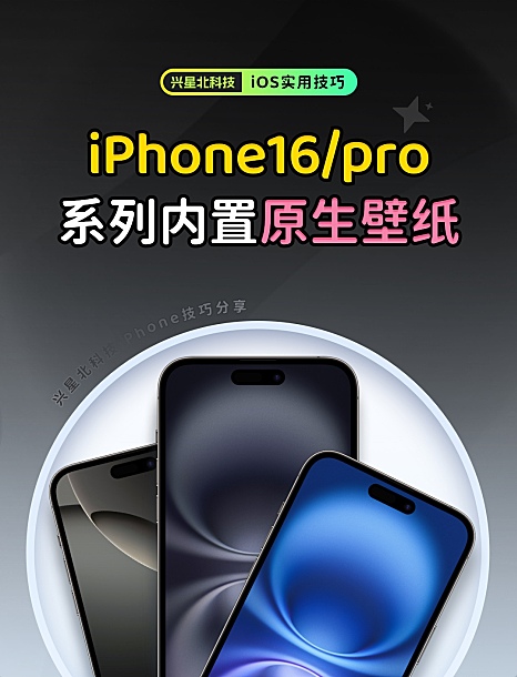 苹果iPhone16 Plus / Pro max系列内置原生提取壁纸原图 [9P/2.7MB]